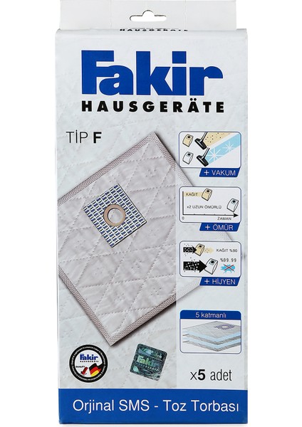 Tip F 5'li S.M.S Toz Torbası