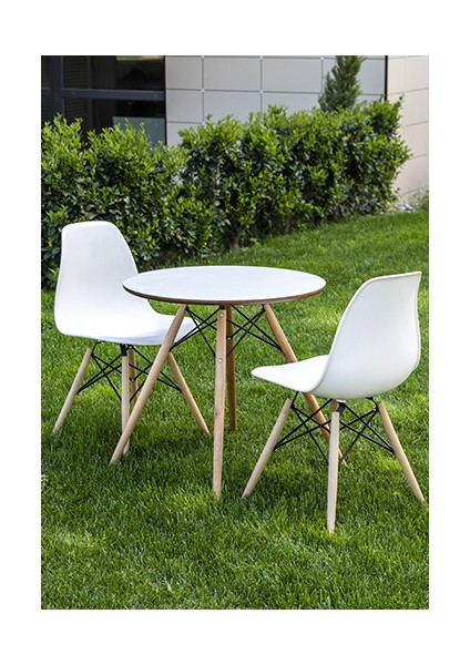 Beyaz Eames Sandalye 4 Adet Cafe Balkon Mutfak Sandalyesi