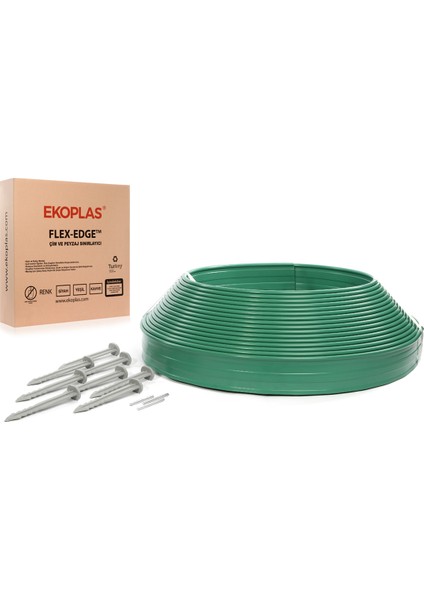 Flex Edge Plastik Çim Sınırlayıcı Esnek 25 M Yeşil