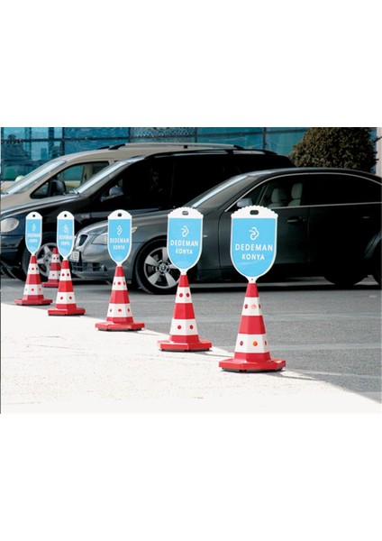 Klasik Kedi Gözlü Trafik Konisi 50 cm Ağırlıklı Trafik Dubası