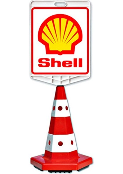 Shell Logo Çift Taraf Baskı Trafik Koni Seti Trafik Dubası