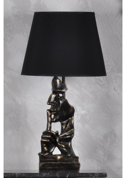 Modern Dizayn Sus Abajur Gold Siyah