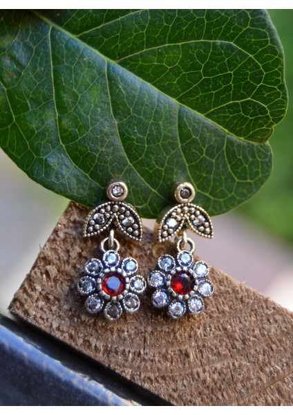 Jewellery Yakut Ve Zirkon Taşlı Bayan Otantik Küpe modelleri