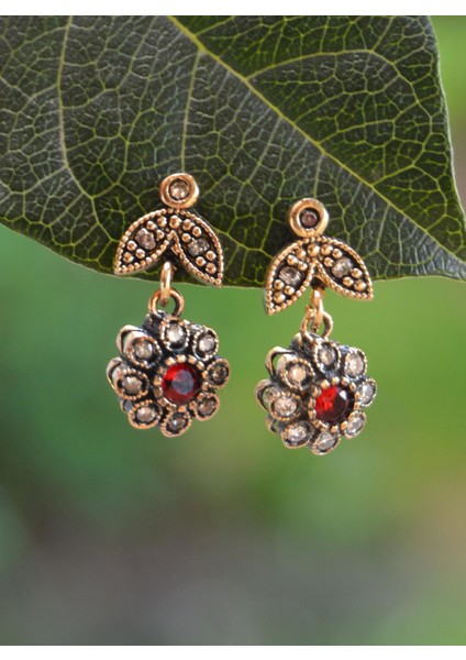 Jewellery Yakut Ve Zirkon Taşlı Bayan Otantik Küpe indirimleri