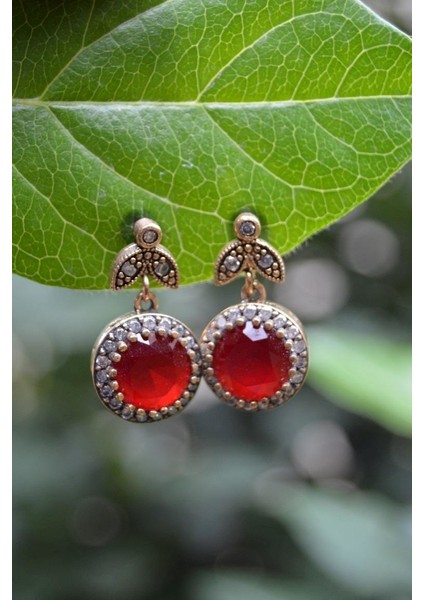 Jewellery Yakut Ve Zirkon Taşlı Otantik Bayan Küpe fiyatları