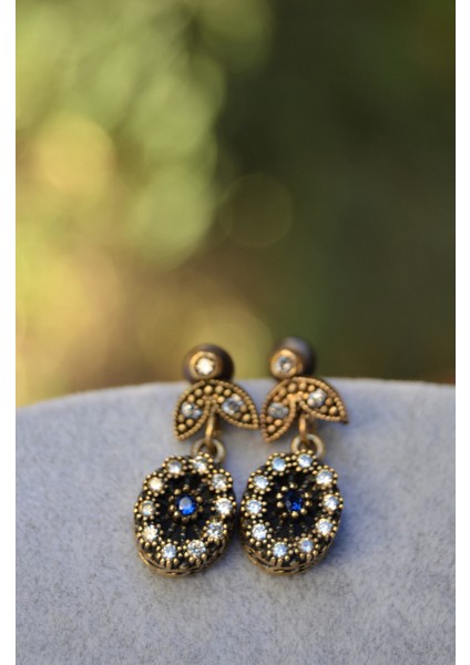 Jewellery Rf02572 Safir Ve Zirkon Taşlı Otantik Bayan Küpe