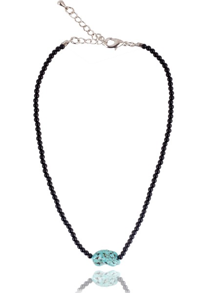 Jewellery Turkuaz Doğal Taş Oniks Bayan Kolye fiyatları