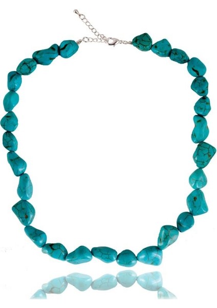 Jewellery Bayan Kolye Kırma Firuze Doğal Taş Nazara Karşı modelleri