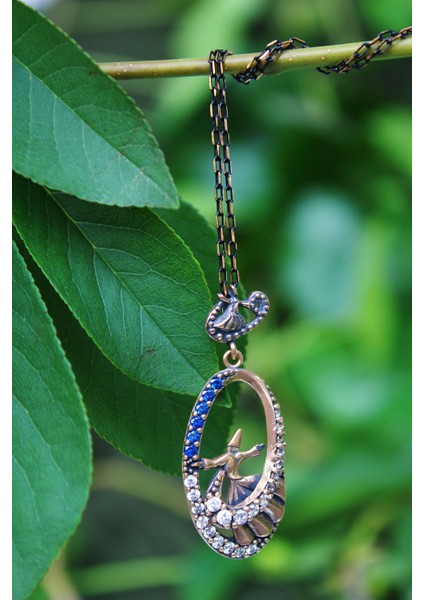 Jewellery Safir Ve Zirkon Taşlı Semazen Bayan Kolye