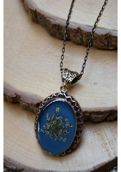 Jewellery Rf02768 Gerçek Çiçeklerden Yapılmış Tasarım Bayan Kolye