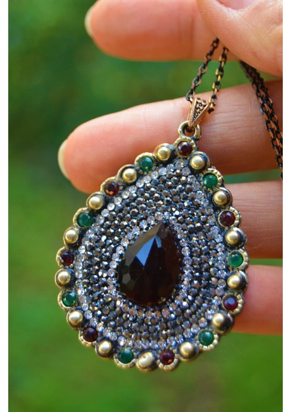 Jewellery Bordo Kristal Taşlı Bayan Kolye fiyatları