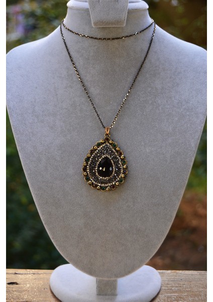 Jewellery Bordo Kristal Taşlı Bayan Kolye modelleri