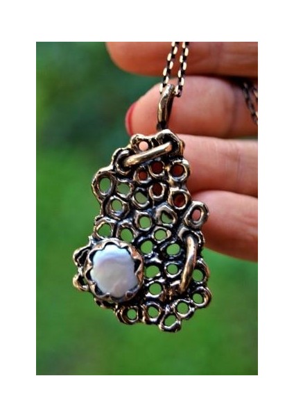 Jewellery Özel Tasarım Gerçek İnci Doğal Taş Bayan Kolye