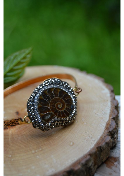 Jewellery Salyangoz Fosili El Yapımı Bayan Bileklik