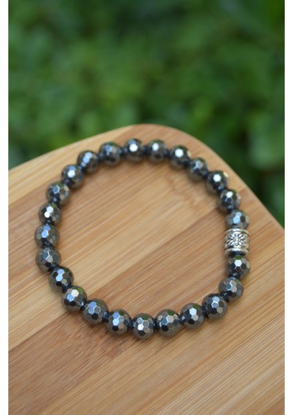 Jewellery Faset Kesilmiş Hematit Bayan Bileklik modelleri