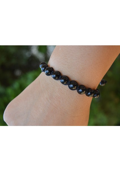 Jewellery Oniks Taşlı Makrome Bayan Bileklik