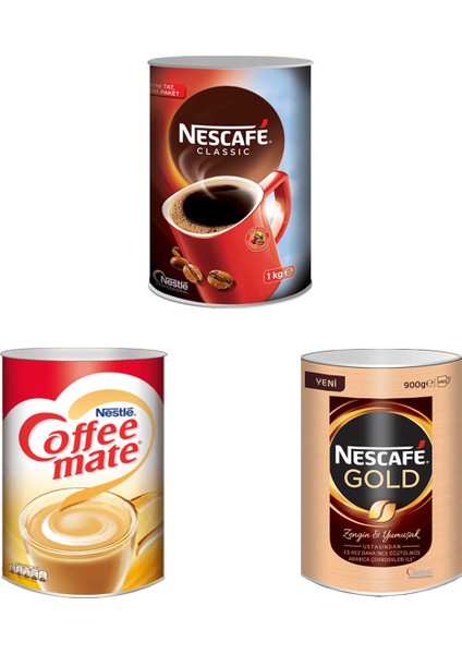Nescafe Classic 1000 gr + Nescafe Gold 900 gr + Nestle Coffee Mate 2000 gr