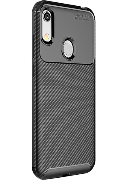 Huawei Honor 8A - Y6 2019 Maxy Serisi Carbon Fiber Silikon TPU Kılıf Siyah