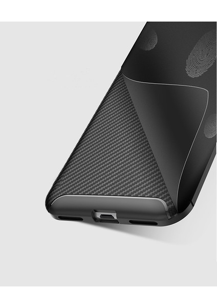 Huawei Honor 8A - Y6 2019 Maxy Serisi Carbon Fiber Silikon TPU Kılıf Siyah