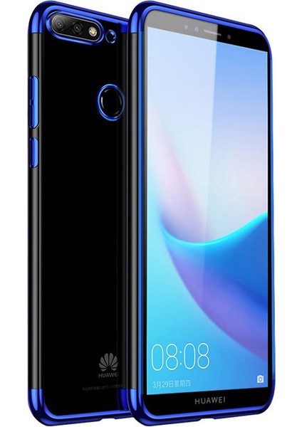 Huawei Y6 2018 Plating Series Silikon Kılıf Mavi