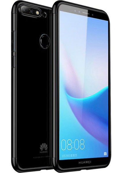 Huawei Y6 2018 Plating Series Silikon Kılıf Siyah