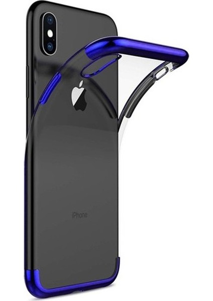 iPhone XS Max Plating Series Silikon Kılıf Mavi