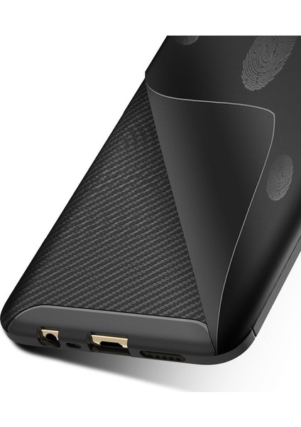 Oppo AX7 Maxy Serisi Carbon Fiber Silikon TPU Kılıf Siyah