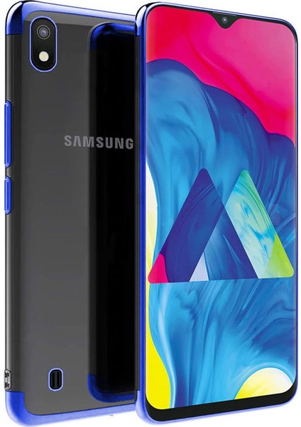 Samsung Galaxy A10 Plating Series Silikon Kılıf Mavi