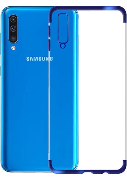 Samsung Galaxy A50 Plating Series Silikon Kılıf Mavi