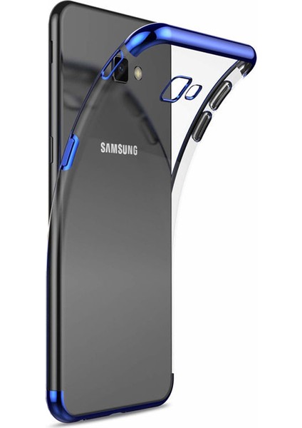 Samsung Galaxy J4 Plus Plating Series Silikon Kılıf Mavi