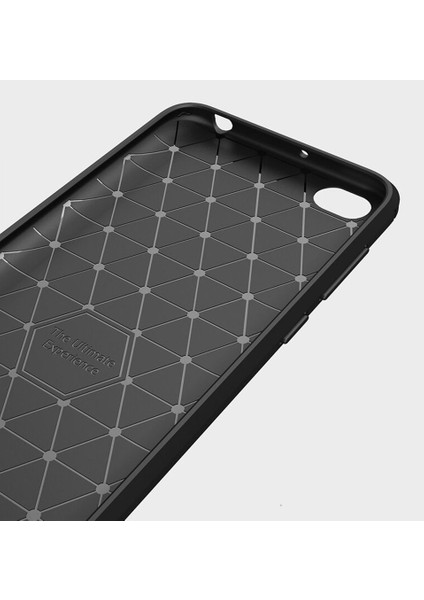 Xiaomi Redmi Go Brushed Carbon Fiber Silikon TPU Kılıf Siyah