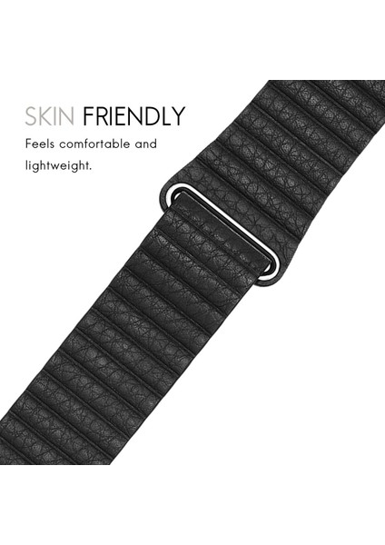 Apple Watch Uyumlu Series 2 42 mm Twist Leather Loop Kordon Siyah