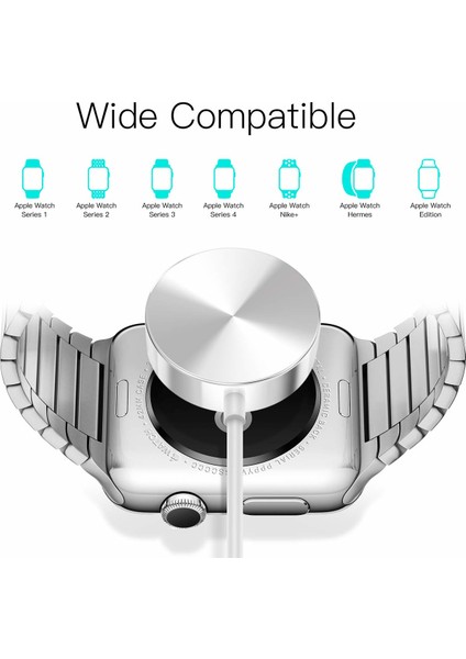 Apple Watch Uyumlu Series 1 38 mm Masaüstü Manyetik Şarj Cihazı Beyaz fiyatları