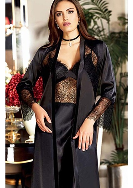 Dantelli İpek Saten Kadın 6'lı Set