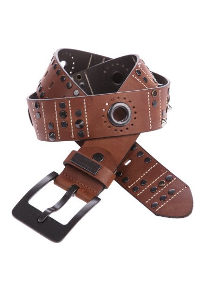 Cipo&Baxx CG162 Gerçek Deri Metal Delikli Erkek Kemer