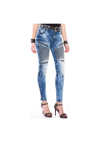 Cipo&Baxx WD365 Dekoratif Dikişli Açık Mavi Slim Fit Kadın Jeans fiyatları