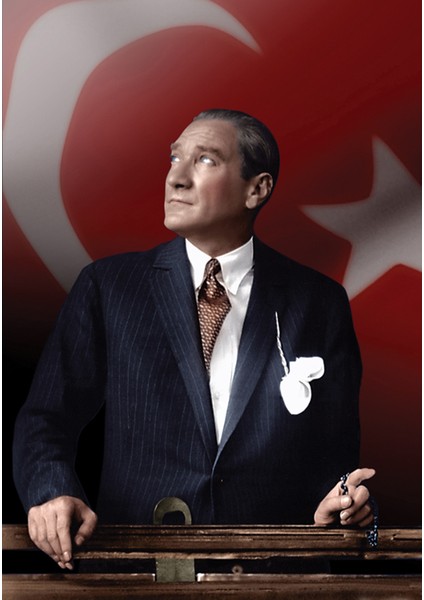 Türk Bayrağı ve Atatürk Portresi Kanvas Tablo