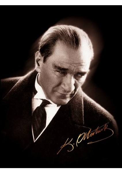 İmzalı Atatürk Portresi Kanvas Tablo