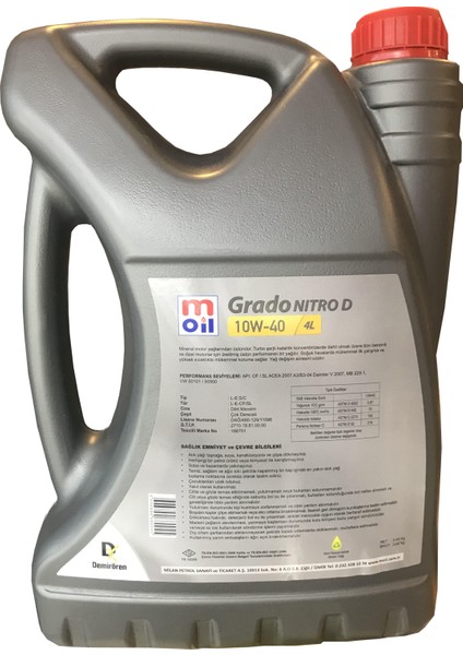 Grado Nitro D 10W-40 4 Litre Motor Yağı ( Üretim Yılı : 2021 )
