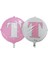 Folyo Balon Harf T Pembe-Beyaz 18'' 1