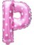 Folyo Balon P Harf Pembe Kalpli 40 cm 1
