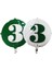 Folyo Balon Rakam 3 Yeşil-Beyaz 18'' 1