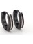İNCE TASARIM 2.5 MM TEK ÇİZGİ SİYAH ÇELİK ERKEK HALKA KÜPE E657 1