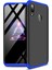 Huawei Y7 Prime 2019 Kılıf Double Dip 360 Protective Siyah Mavi 2