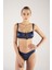 Kuşgözlü Straplez Lacivert Bikini Takımı 1
