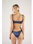 Kuşgözlü Straplez Lacivert Bikini Takımı 2