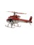 Nostaljik Kırmızı Beyaz Metal Helikopter Maketi 3