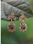 Jewellery Yakut Ve Zirkon Taşlı Bayan Otantik Küpe 4