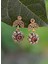 Jewellery Yakut Ve Zirkon Taşlı Bayan Otantik Küpe 5