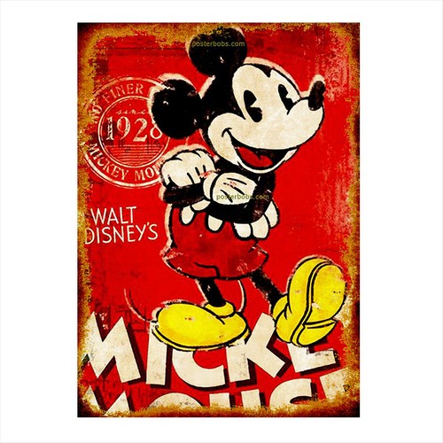 Tablomega Ahsap Tablo Kirmizi Fon Mickey Mouse Fiyati